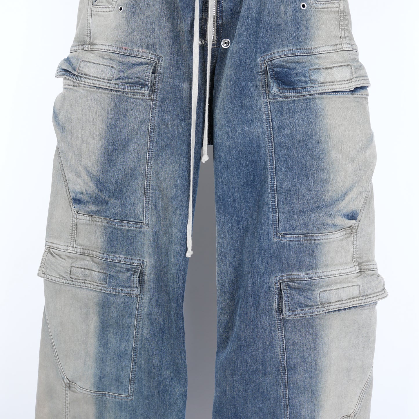 RICK OWENS BLUE WASHED DENIM CARGO BELA EDFU SS23