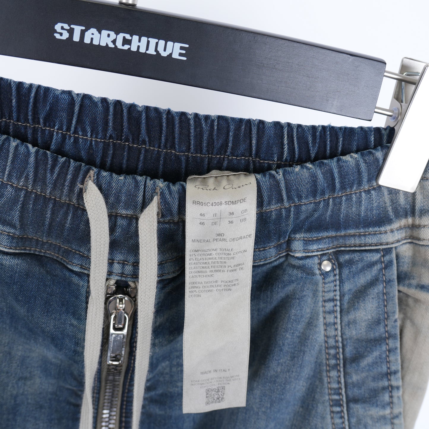 RICK OWENS BLUE WASHED DENIM CARGO BELA EDFU SS23