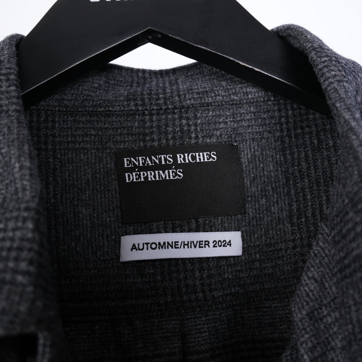 Enfants Riches Déprimés - Printed Patchwork Checked Virgin Wool-Flannel Shirt - Gray