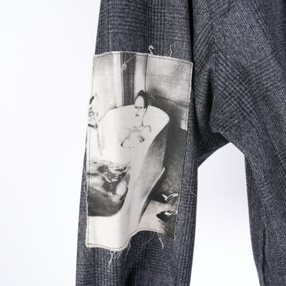 Enfants Riches Déprimés - Printed Patchwork Checked Virgin Wool-Flannel Shirt - Gray