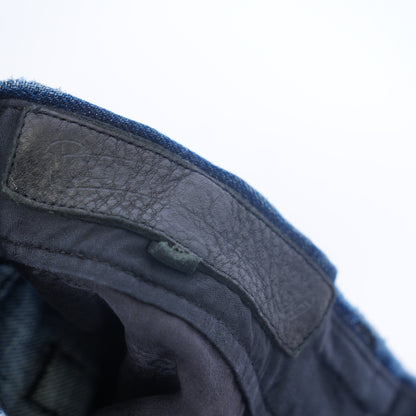 CHROME HEARTS BROWN AND WHITE PATCH DENIM