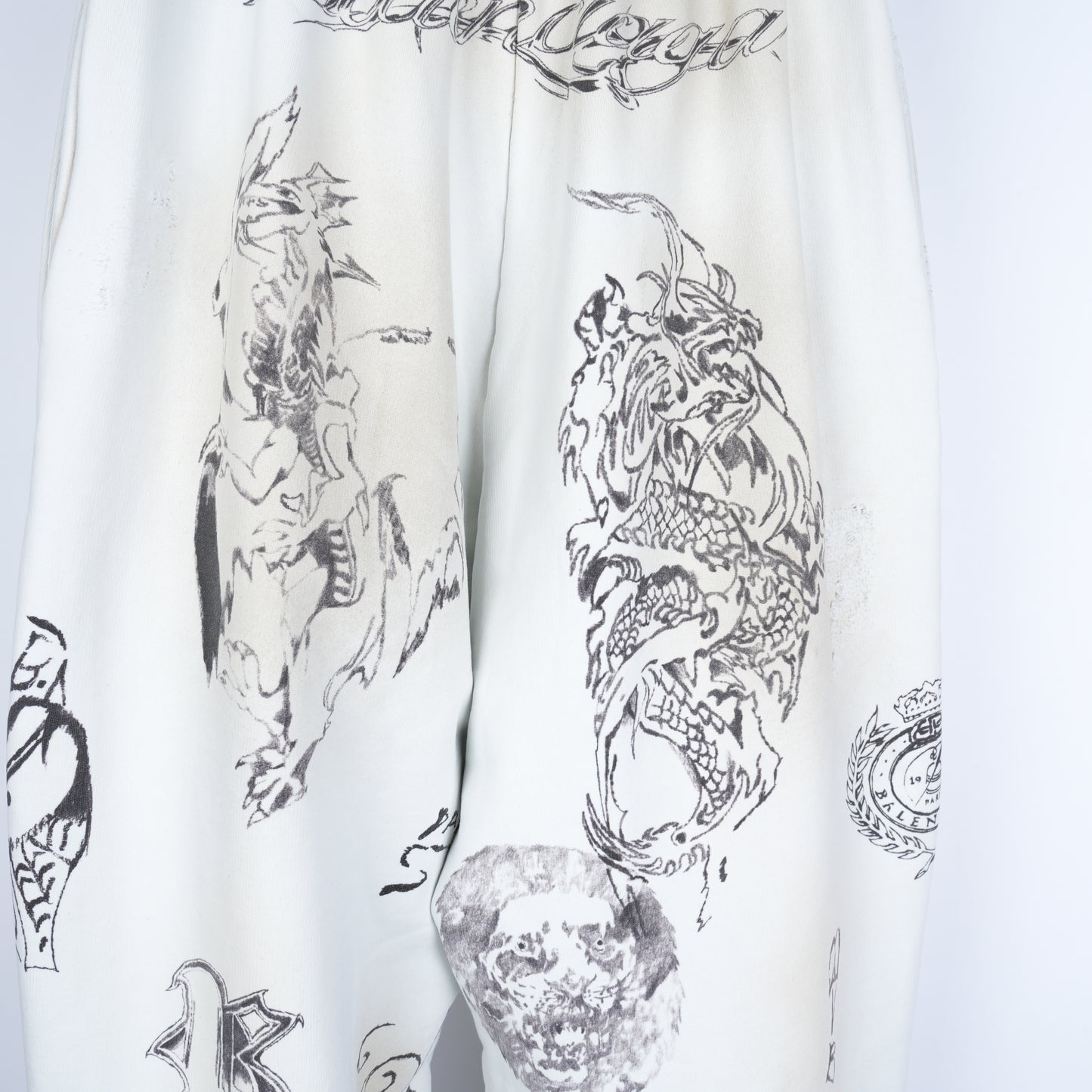 BALENCIAGA WHITE TATTOO SWEATPANTS
