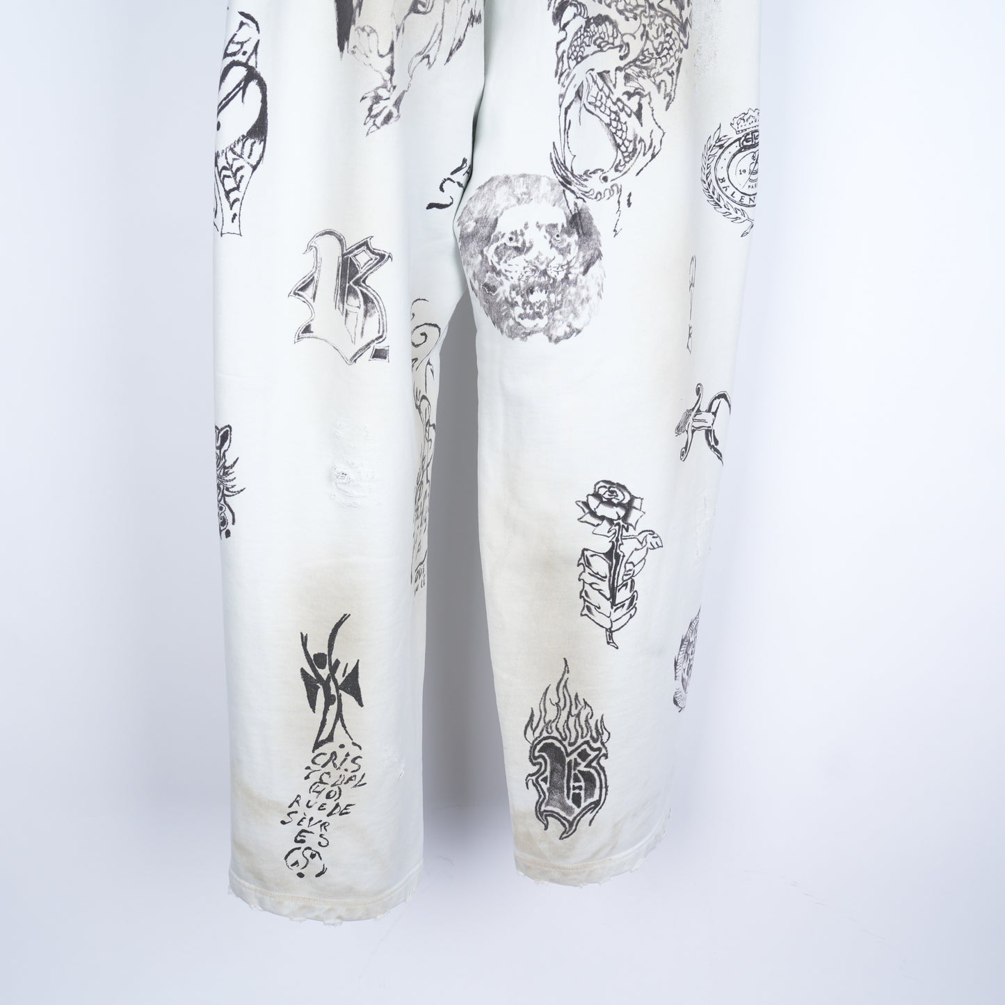 BALENCIAGA WHITE TATTOO SWEATPANTS