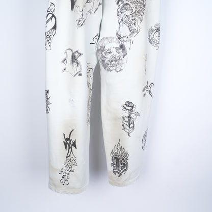 BALENCIAGA WHITE TATTOO SWEATPANTS