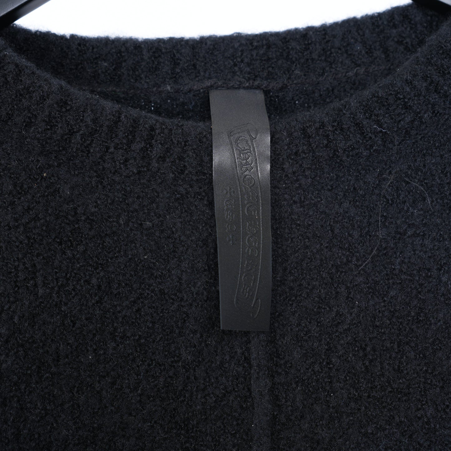 CHROME HEARTS CASHMERE SWEATER WITH LEAPOARD CROSS PATCH