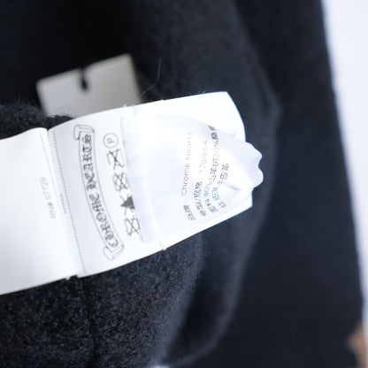 CHROME HEARTS CASHMERE SWEATER WITH LEAPOARD CROSS PATCH