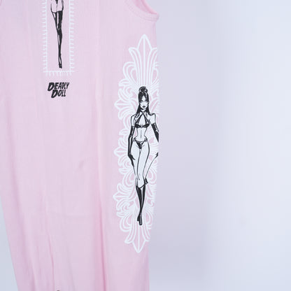 CHROME HEARTS PINK DEADLY DOLL TANK-TOP DRESS