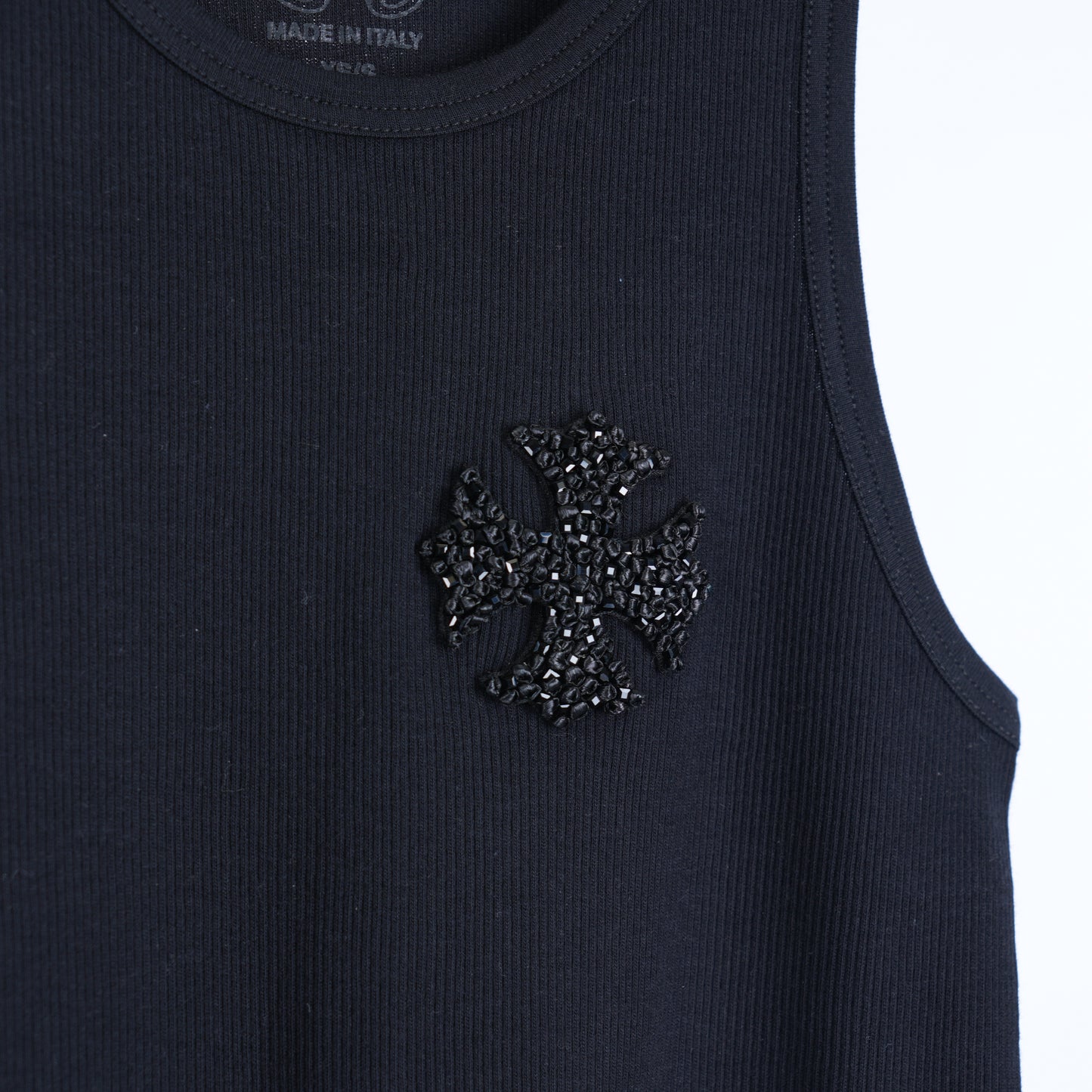 CHROME HEARTS BLACK SEQUIN PATCH ART BASEL EXCLUSIVE