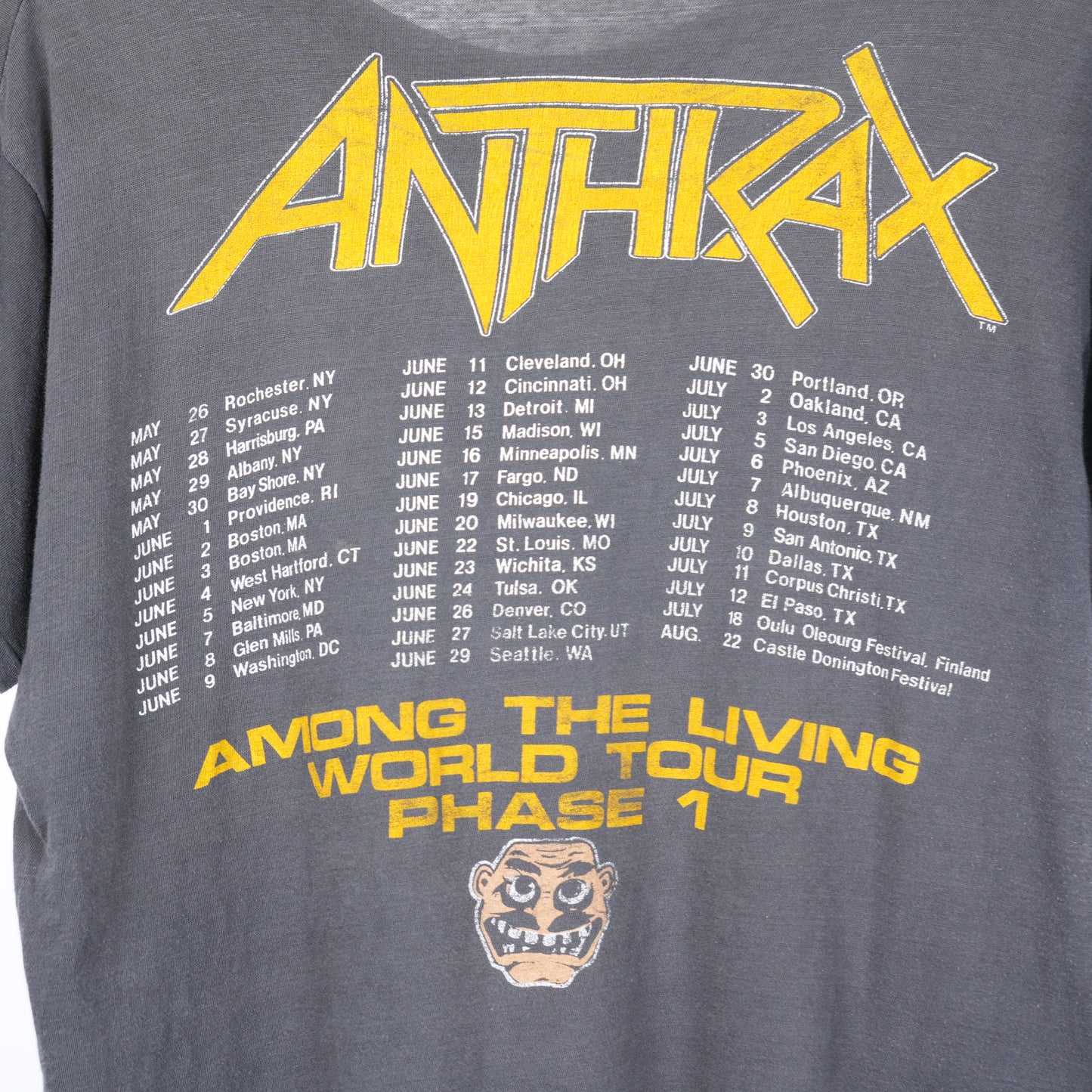 ANTHRAX AMONG THE LIVING WORLD TOUR TEE