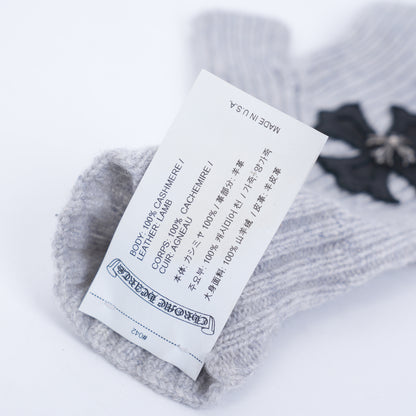 CHROME HEARTS GREY CROSS GLOVES
