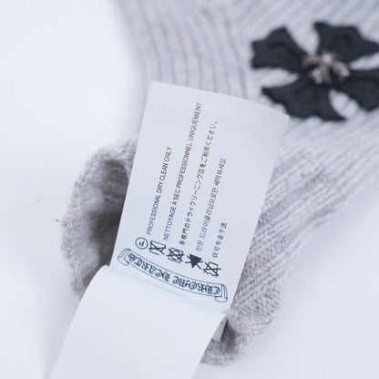 CHROME HEARTS GREY CROSS GLOVES