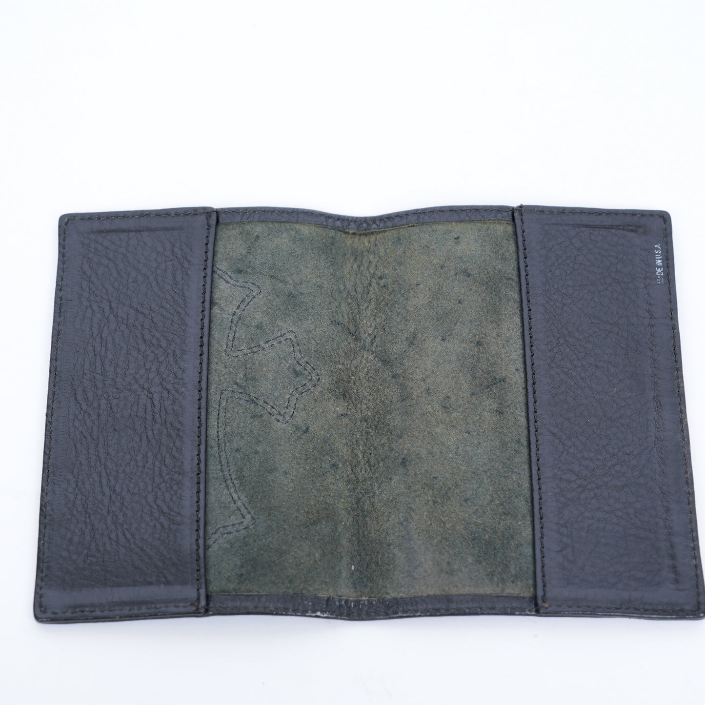 CHROME HEARTS BLACK LEATHER PASSPORT HOLDER