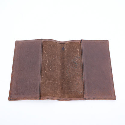 CHROME HEARTS BROWN LEATHER PATCH PASSPORT HOLDER