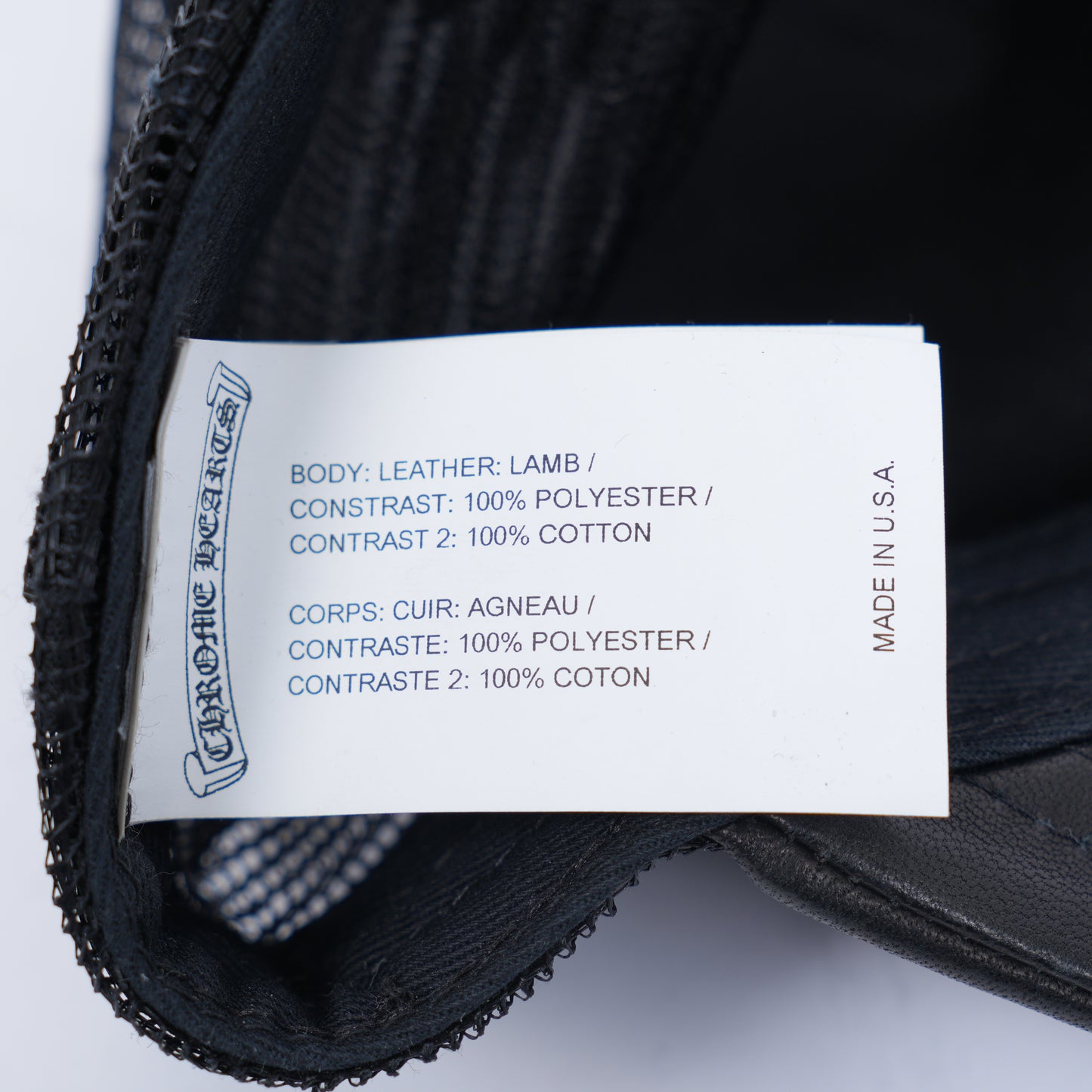 CHROME HEARTS BLACK ON BLACK CEMETERY CROSS HAT