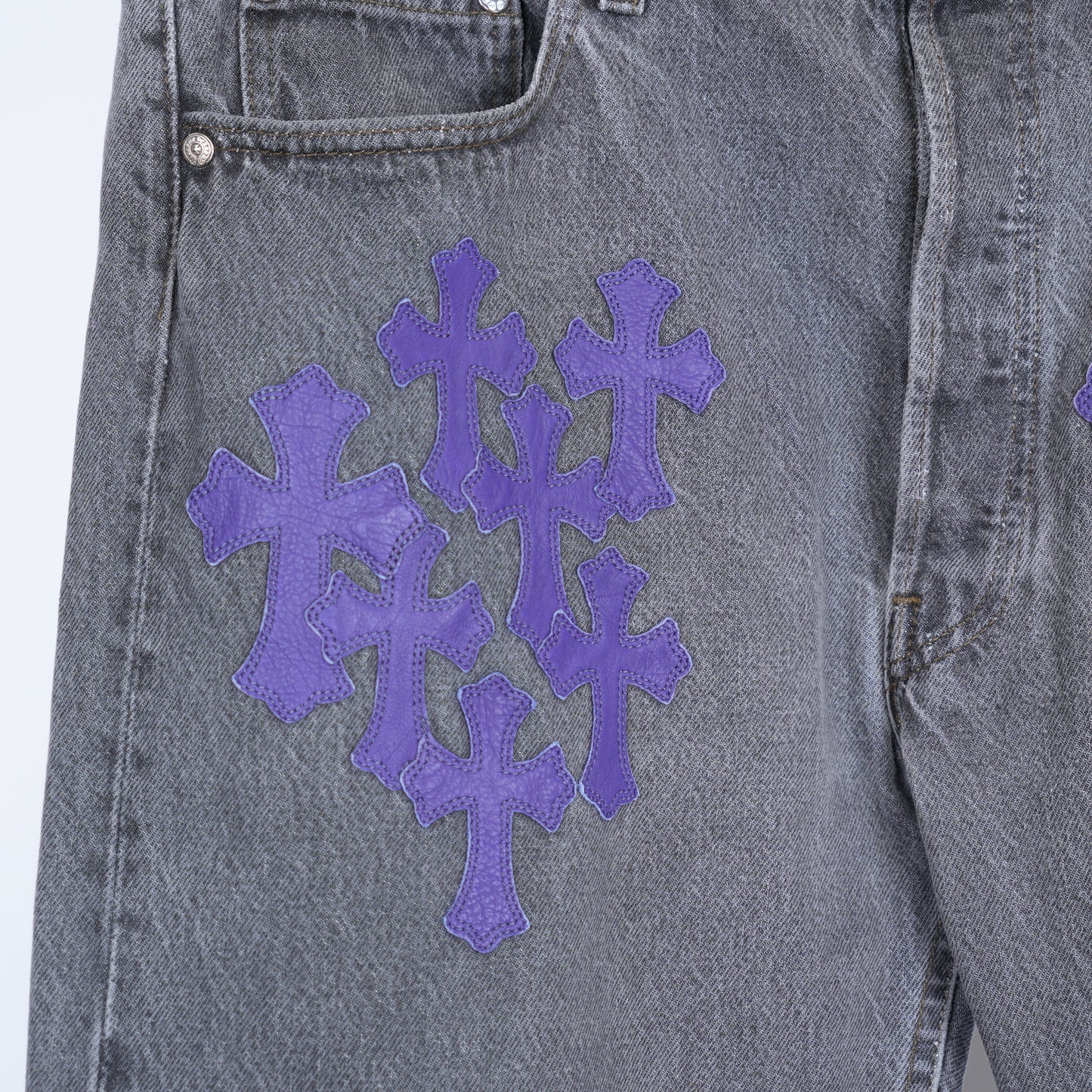 CHROME HEARTS ST BARTH EXCLUSIVE PURPLE CROSS PATCH 501 LEVI