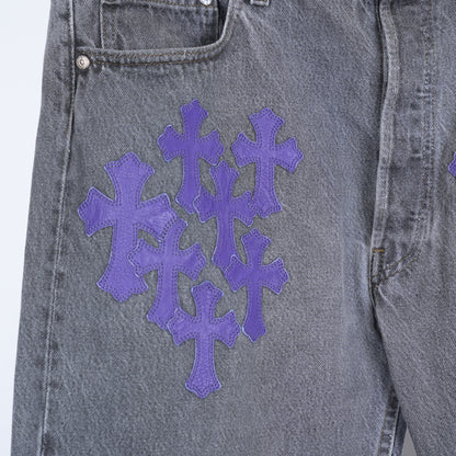 CHROME HEARTS ST BARTH EXCLUSIVE PURPLE CROSS PATCH 501 LEVI