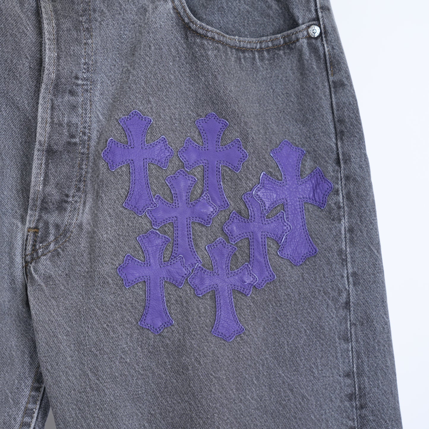 CHROME HEARTS ST BARTH EXCLUSIVE PURPLE CROSS PATCH 501 LEVI
