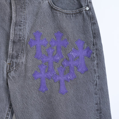 CHROME HEARTS ST BARTH EXCLUSIVE PURPLE CROSS PATCH 501 LEVI