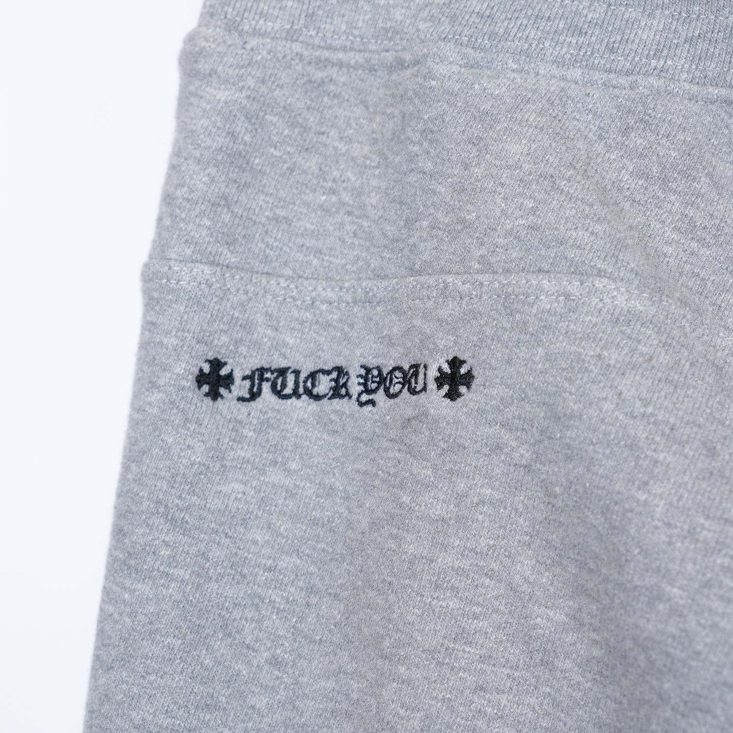 CHROME HEARTS GREY JOGGER PLUS CROSS PATCH SWEATPANTS