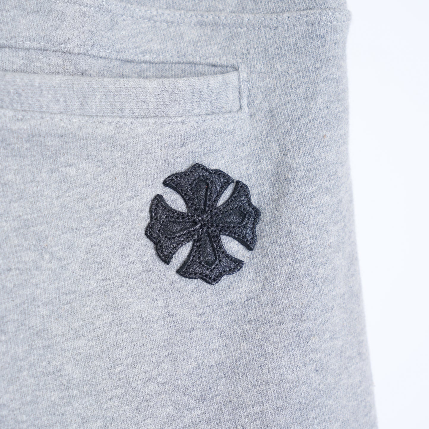 CHROME HEARTS GREY JOGGER PLUS CROSS PATCH SWEATPANTS