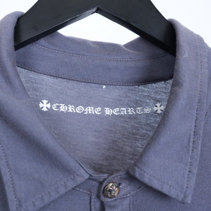 CHROME HEARTS GREY T-BAR POLO SHIRT
