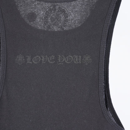 CHROME HEARTS BLACK CANNES LOVE YOU TANK TOP