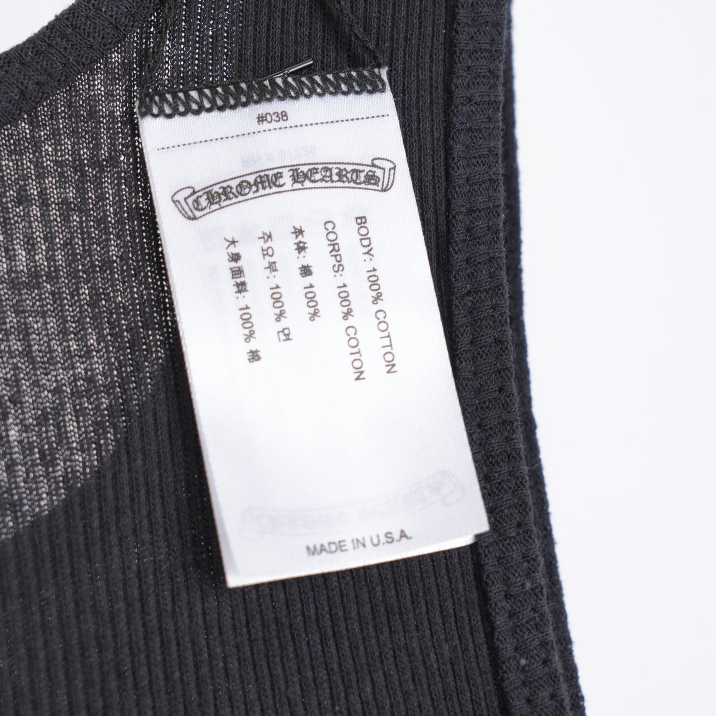 CHROME HEARTS BLACK CANNES LOVE YOU TANK TOP