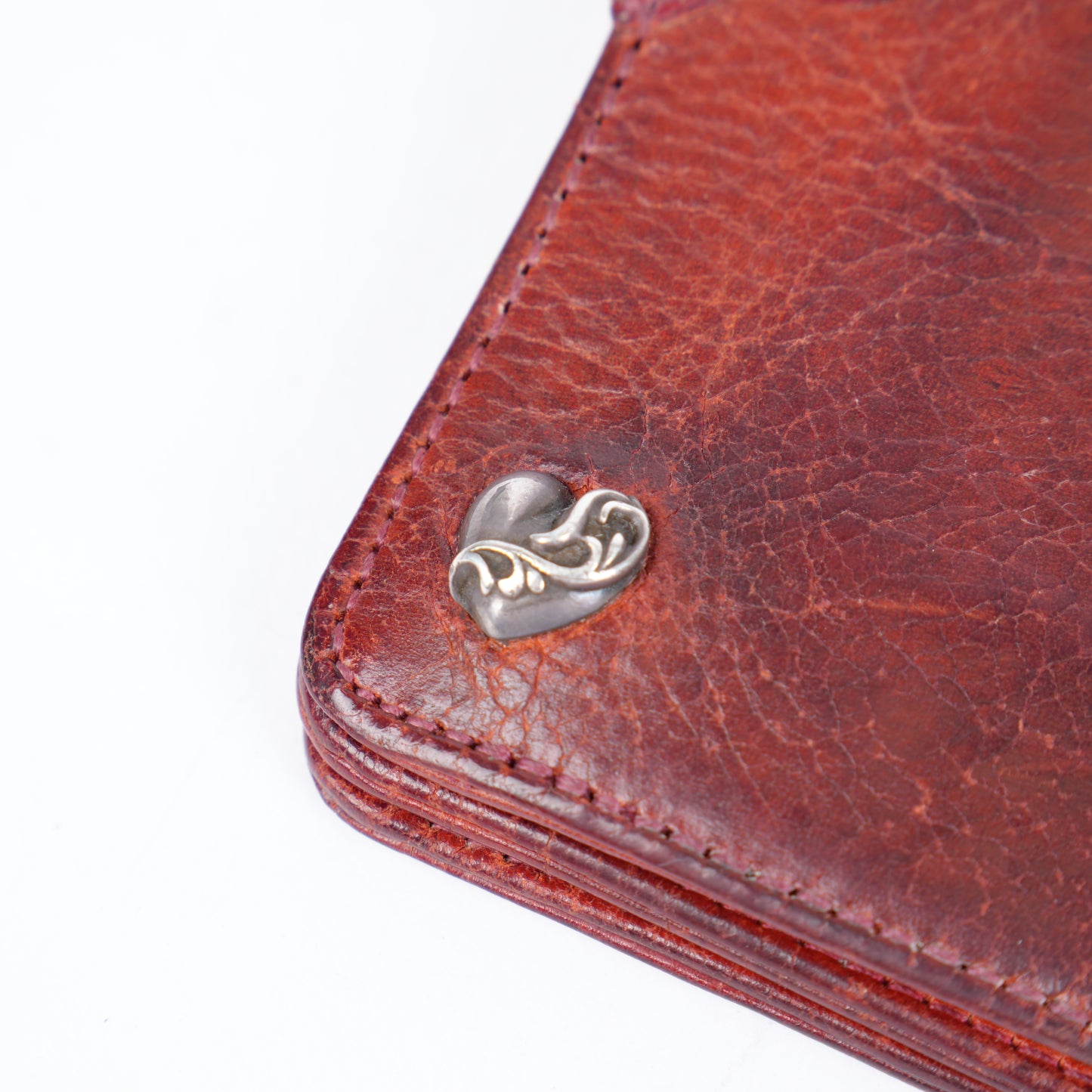 CHROME HEARTS TRIPLE RED BIFOLD HEART LONG WALLET
