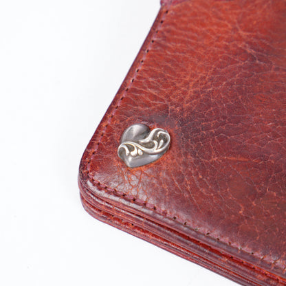 CHROME HEARTS TRIPLE RED BIFOLD HEART LONG WALLET