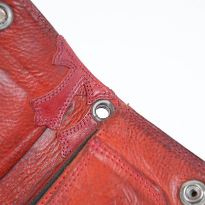 CHROME HEARTS TRIPLE RED BIFOLD HEART LONG WALLET