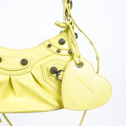 BALENCIAGA LE CAGOLE XS YELLOW SHOULDER BAG