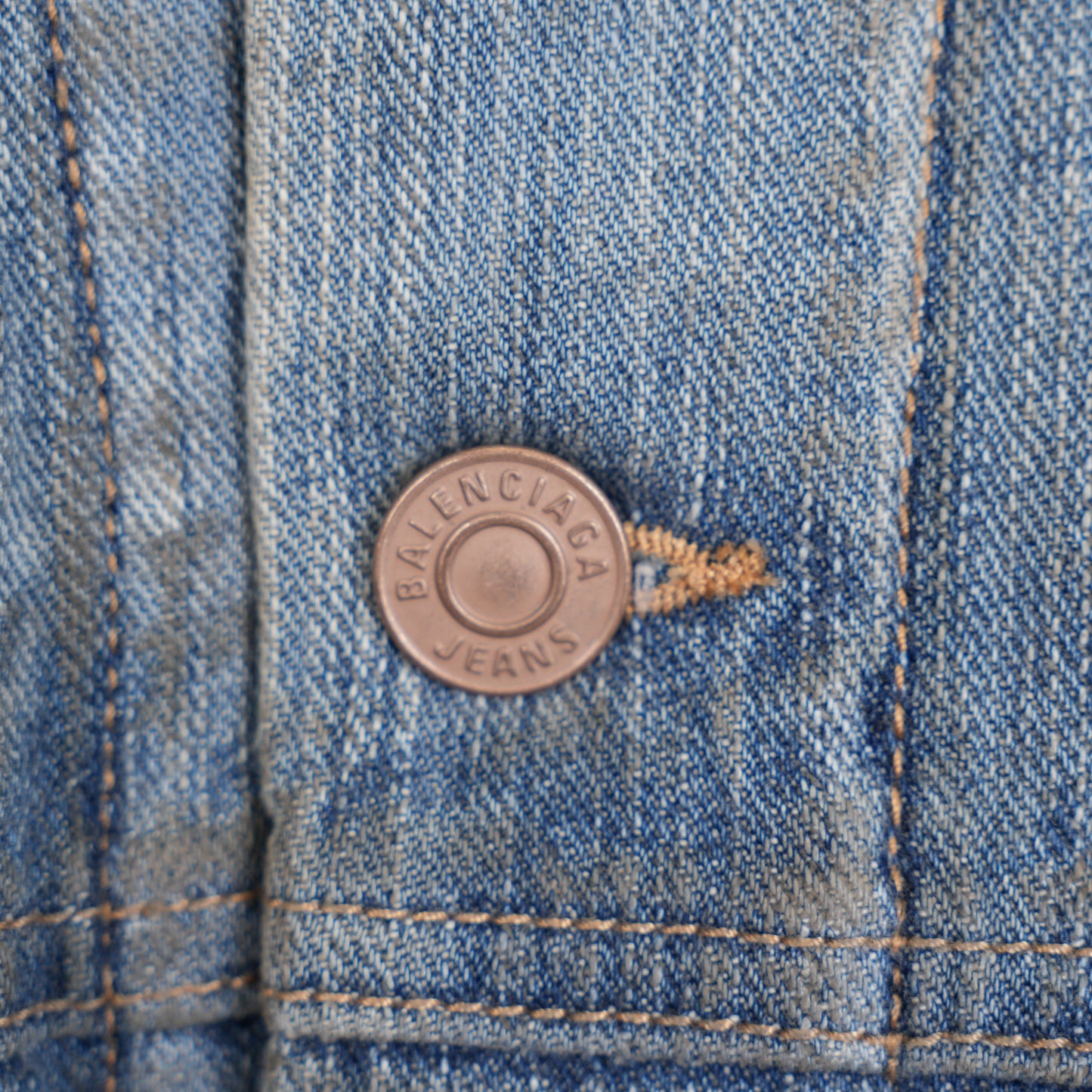 BALENCIAGA DENIM MUD WASHED RHINESTONE JACKET