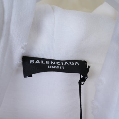 BALENCIAGA WHITE DESTROYED HOODIE