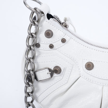 BALENCIAGA LE CAGOLE WHITE HANDBAG