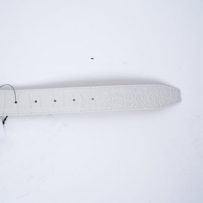 BALENCIAGA BB WHITE CROC BELT