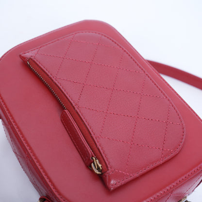 CHANEL RED VANITY CASE BAG
