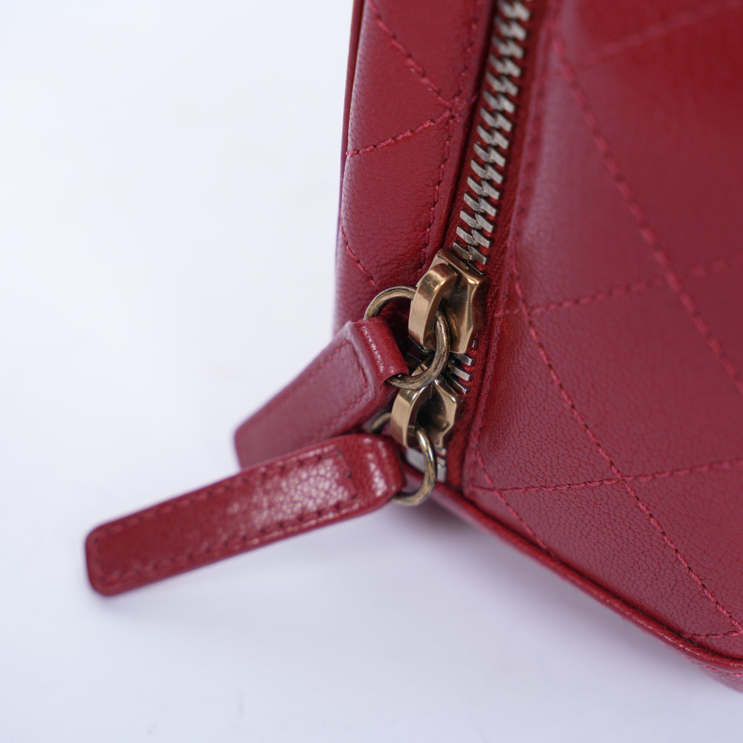 CHANEL RED VANITY CASE BAG