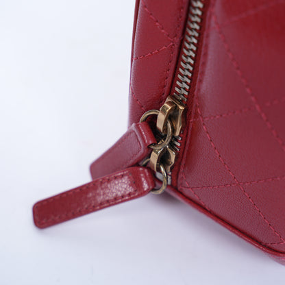 CHANEL RED VANITY CASE BAG