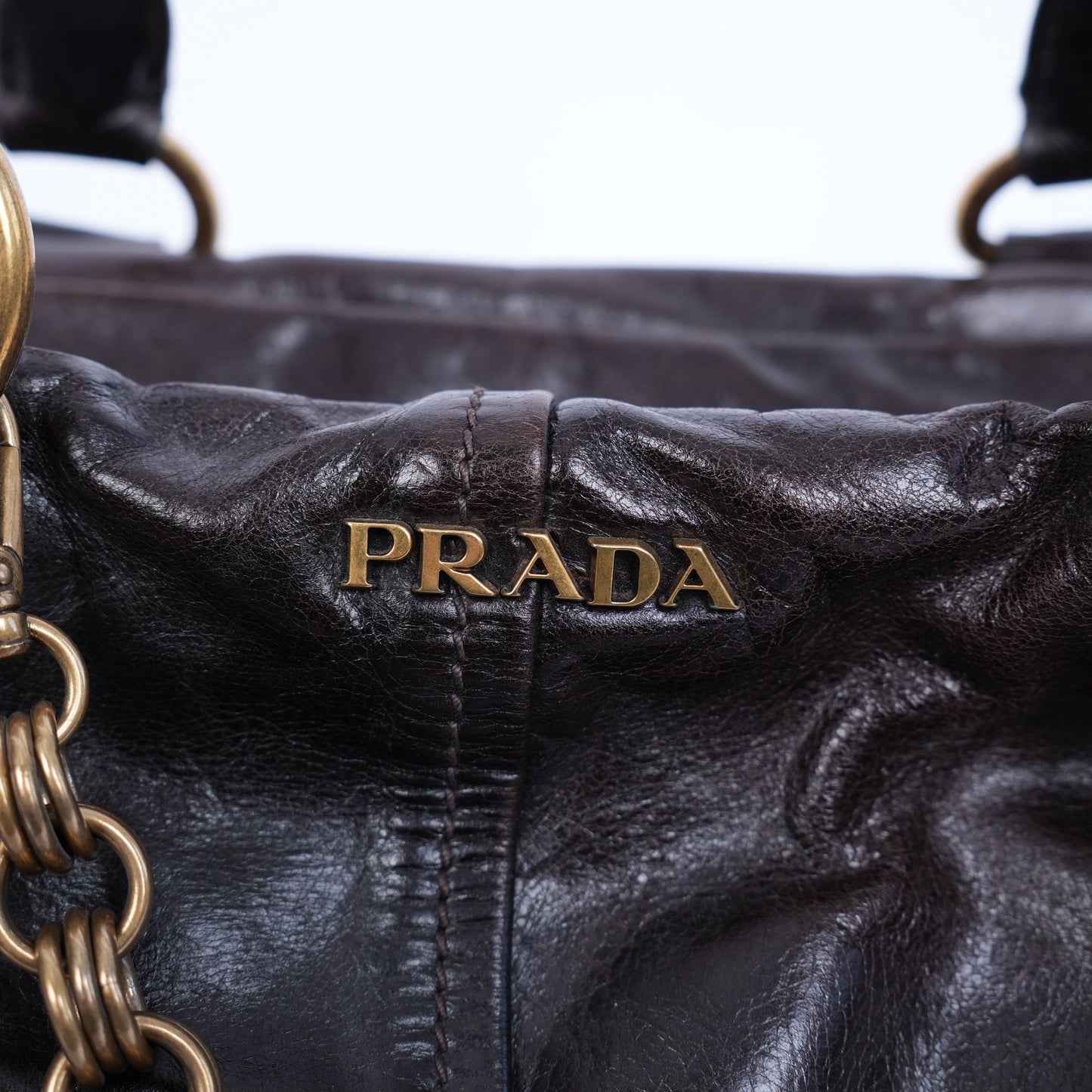 VINTAGE PRADA LEATHER CHAIN BAG