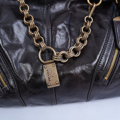 VINTAGE PRADA LEATHER CHAIN BAG
