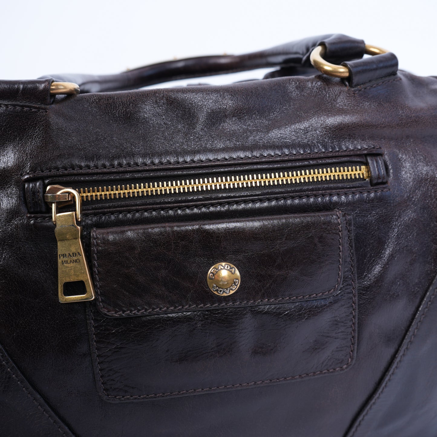 VINTAGE PRADA LEATHER CHAIN BAG