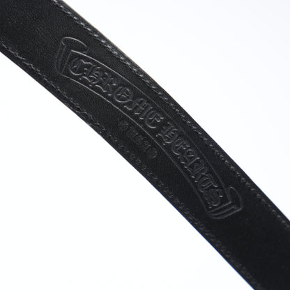 CHROME HEARTS BRONZE 1 INCH OVAL BUCKLE W BLACK STRAP