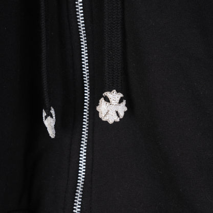 CHROME HEARTS PARIS BEADED ZIP UP HOODIE