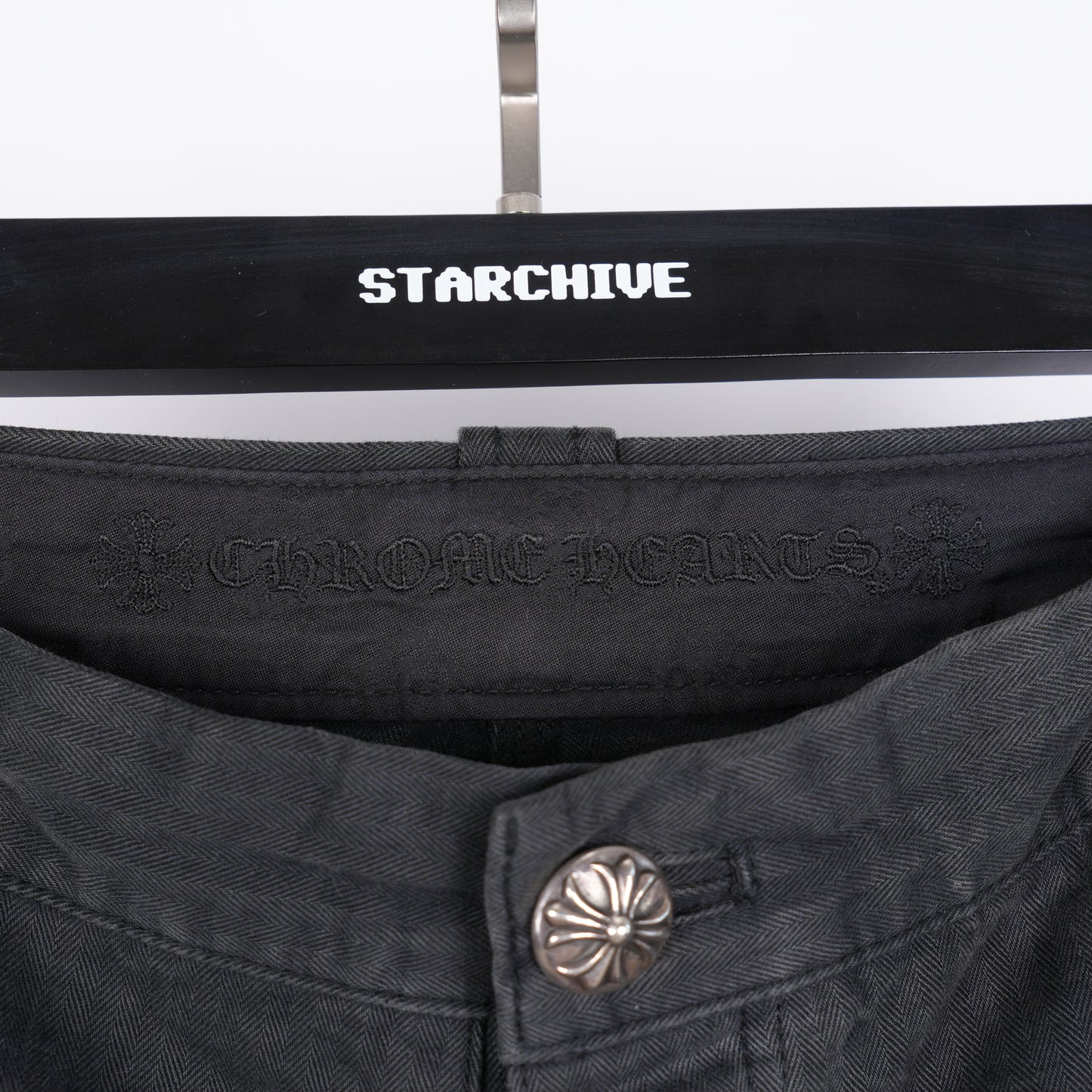 CHROME HEARTS HERRINGBONE CARPENTER PANTS