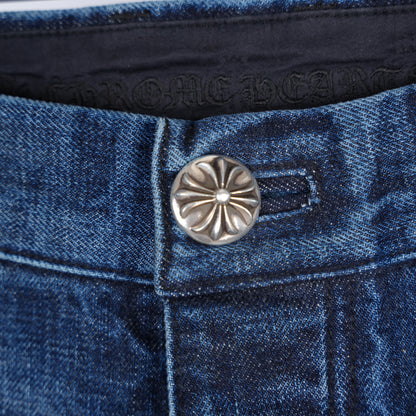 CHROME HEARTS RS INDIGO BLUE SELVEDGE DENIM PANTS