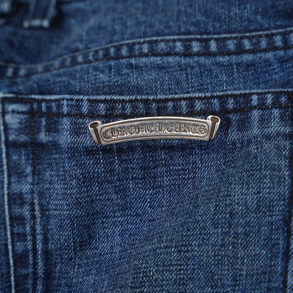 CHROME HEARTS RS INDIGO BLUE SELVEDGE DENIM PANTS