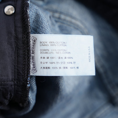 CHROME HEARTS RS INDIGO BLUE SELVEDGE DENIM PANTS