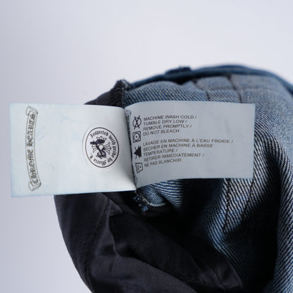 CHROME HEARTS RS INDIGO BLUE SELVEDGE DENIM PANTS
