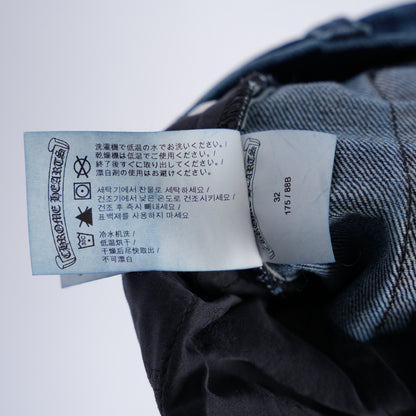 CHROME HEARTS RS INDIGO BLUE SELVEDGE DENIM PANTS