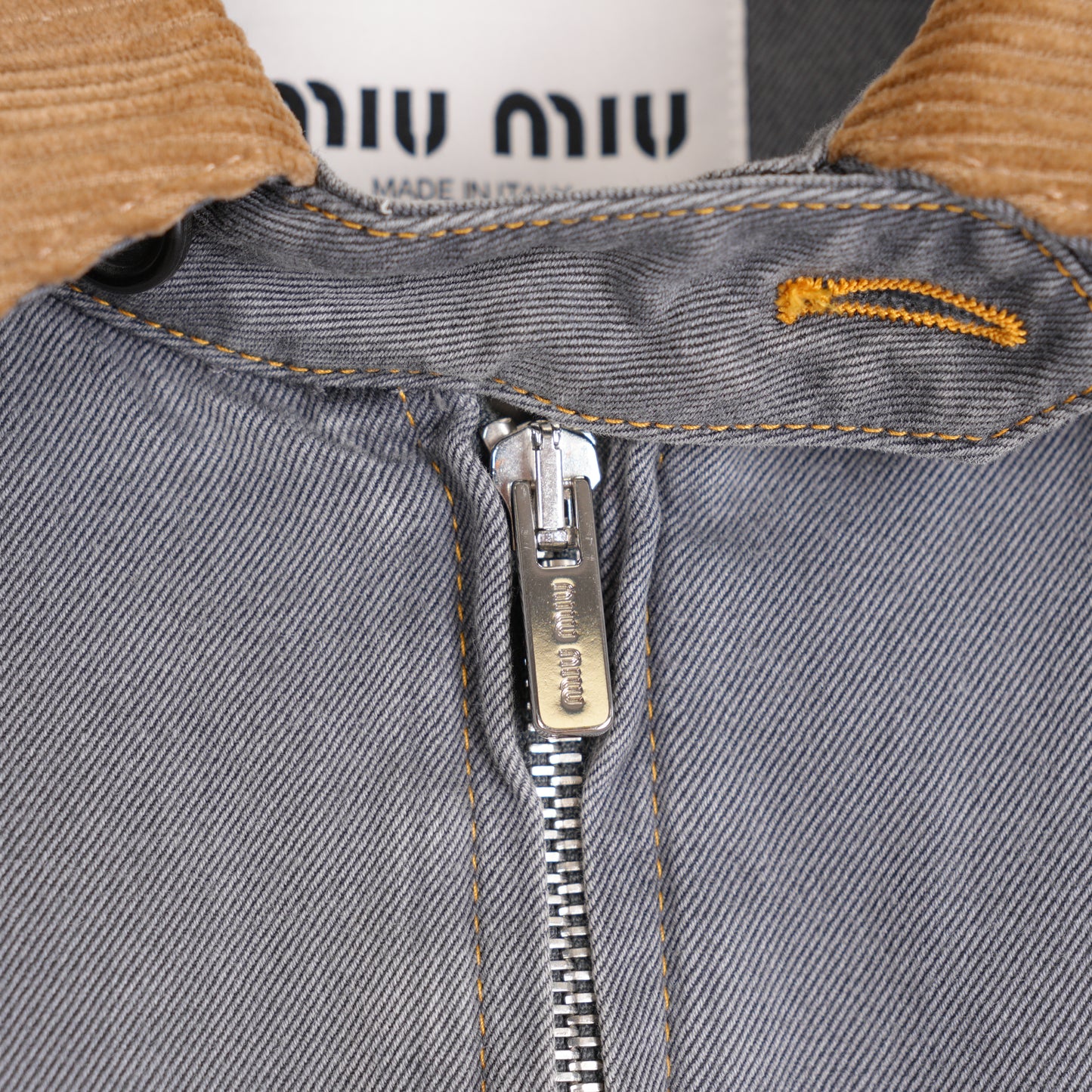 Miu Miu Velvet Trim Bomber Jacket